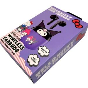 Kuromi Sanrio Wireless Bluetooth Earbuds + Charging Case Purple Black NIB 
C2